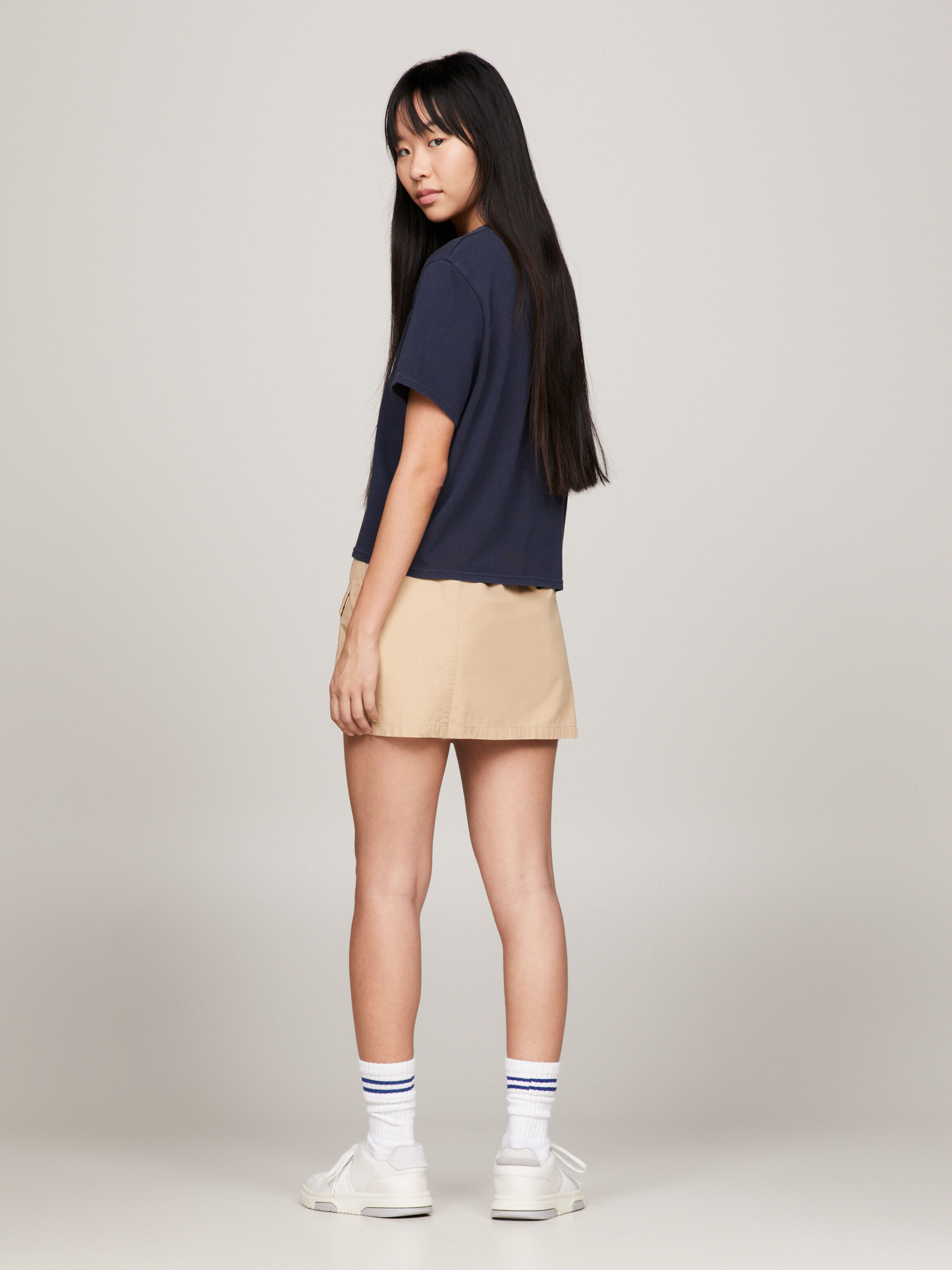 Rainbow Logo Boxy Fit T Shirt blue Tommy Hilfiger Singapore