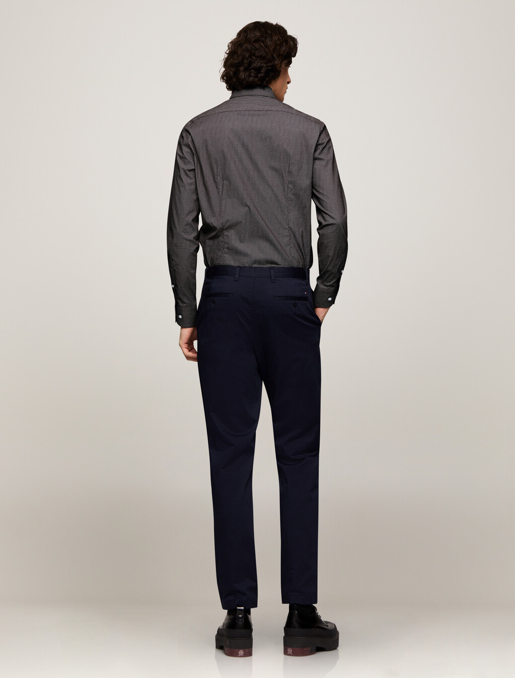Stretch Micro Print Slim Shirt, Deep Rouge / Multi, hi-res