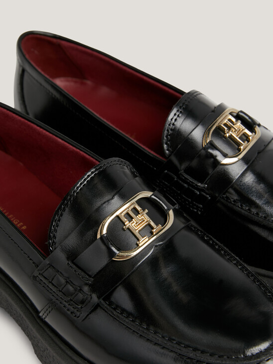 TH Monogram Leather Flatform Loafers