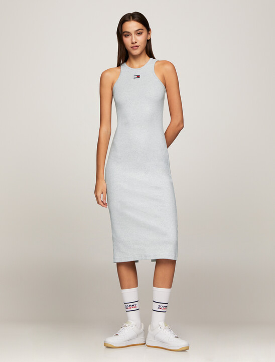 Rib Knit Flag Badge Racer Dress