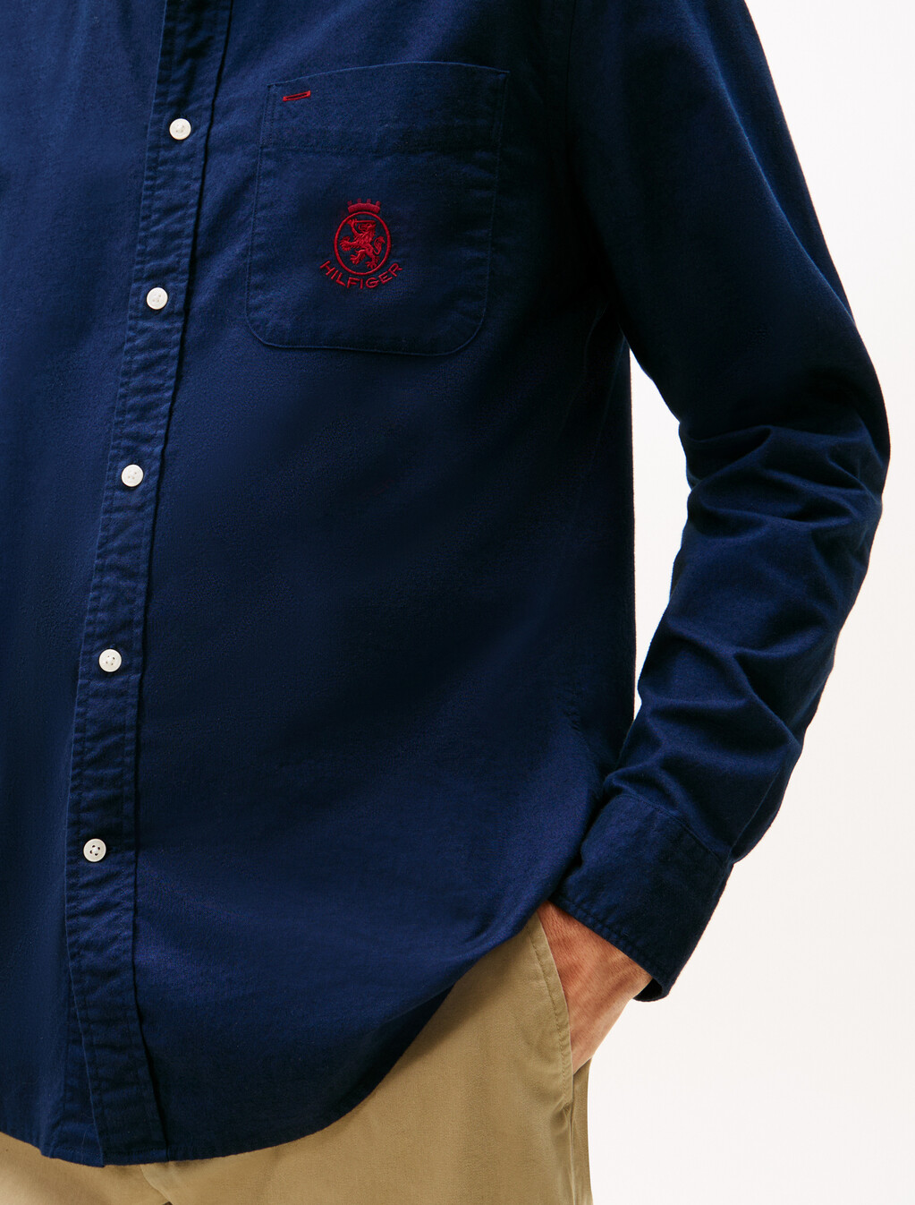 Regular Fit Brushed Oxford Shirt, Preppy Navy, hi-res