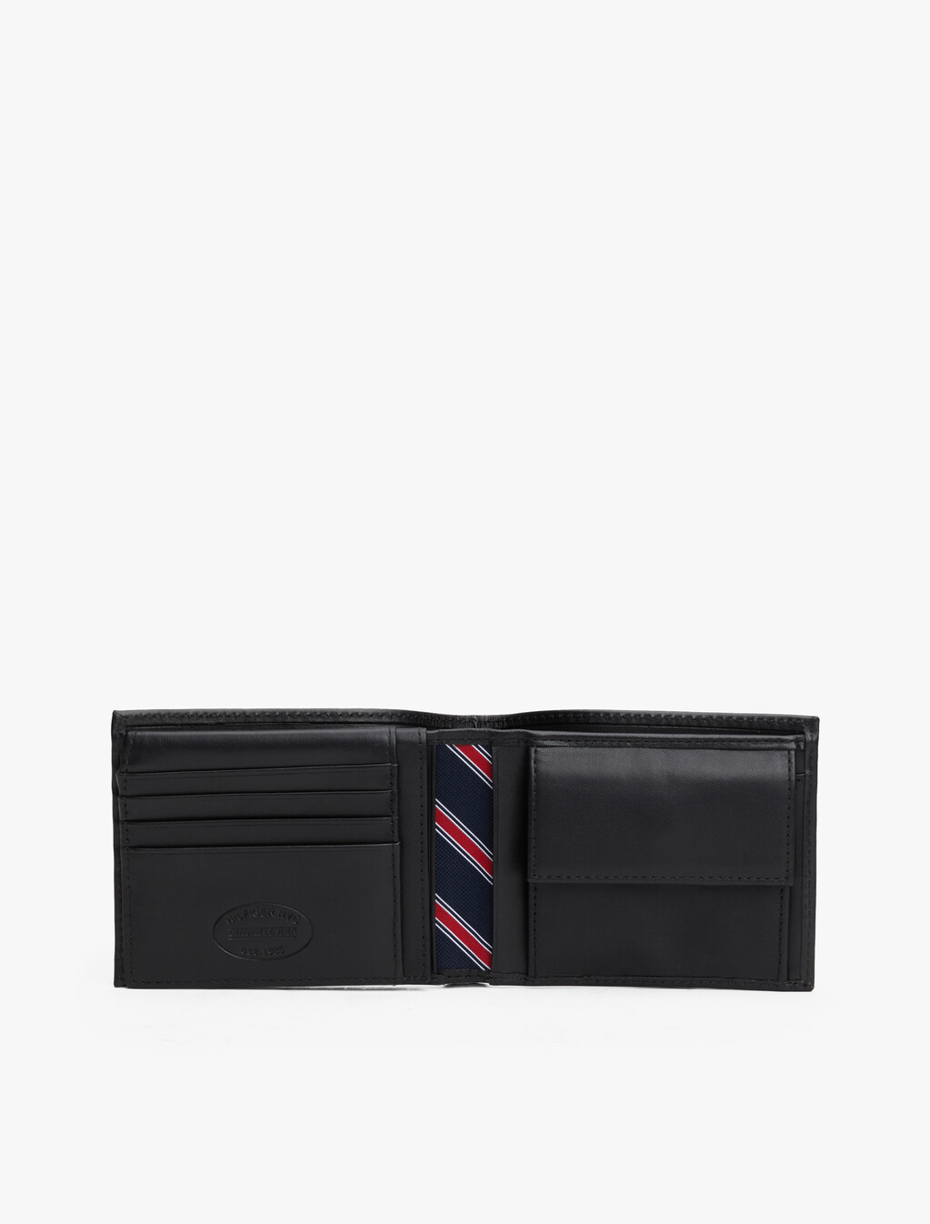 Leather Billfold Wallet With Coin Pocket, Black, hi-res
