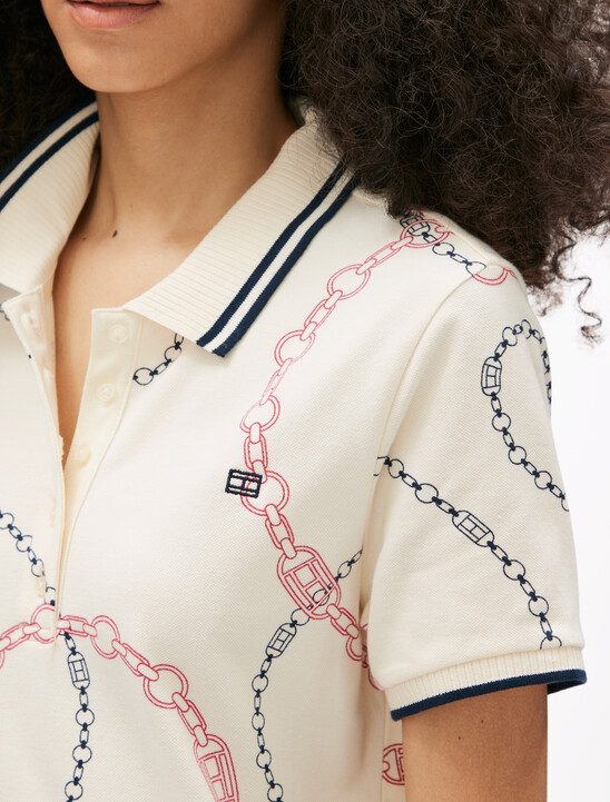 Asia Fit Chain Print Polo Dress