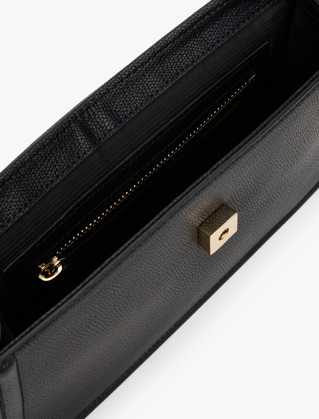 Turn Lock Crossbody Satchel, Black, hi-res
