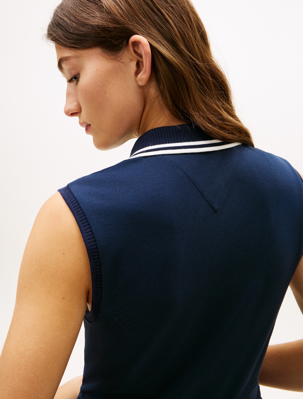 1985 Pleated Sleeveless Midi Polo Dress, Dark Night Navy, hi-res