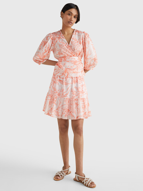 VOILE PRINT WRAPOVER TOP