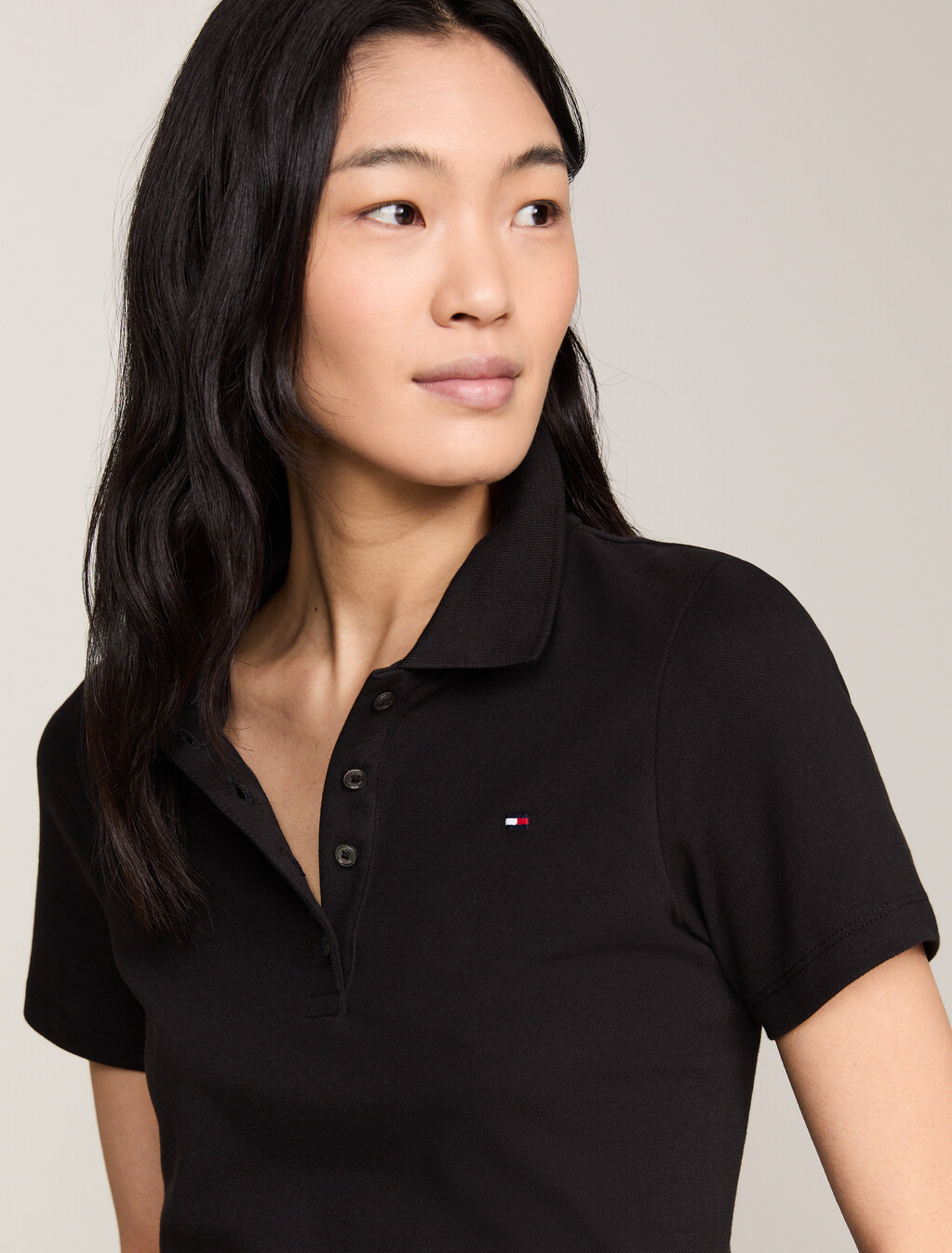 Essential Slim Fit Polo, Black, hi-res