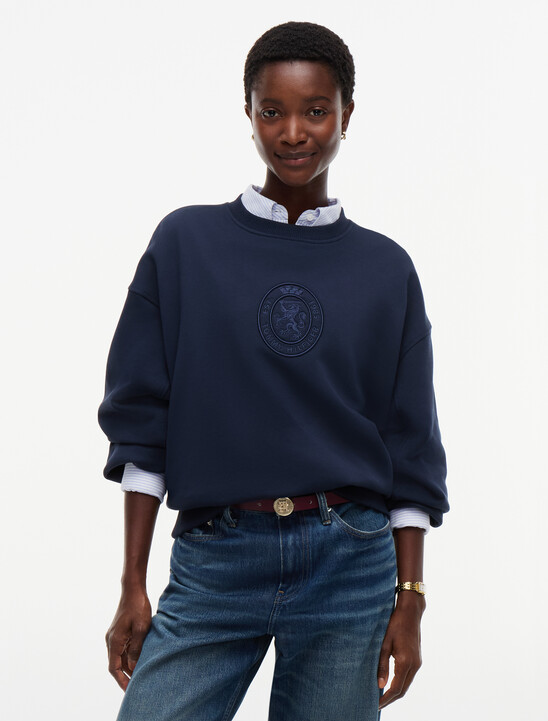Tonal Crest Terry Relaxed Sweatshirt