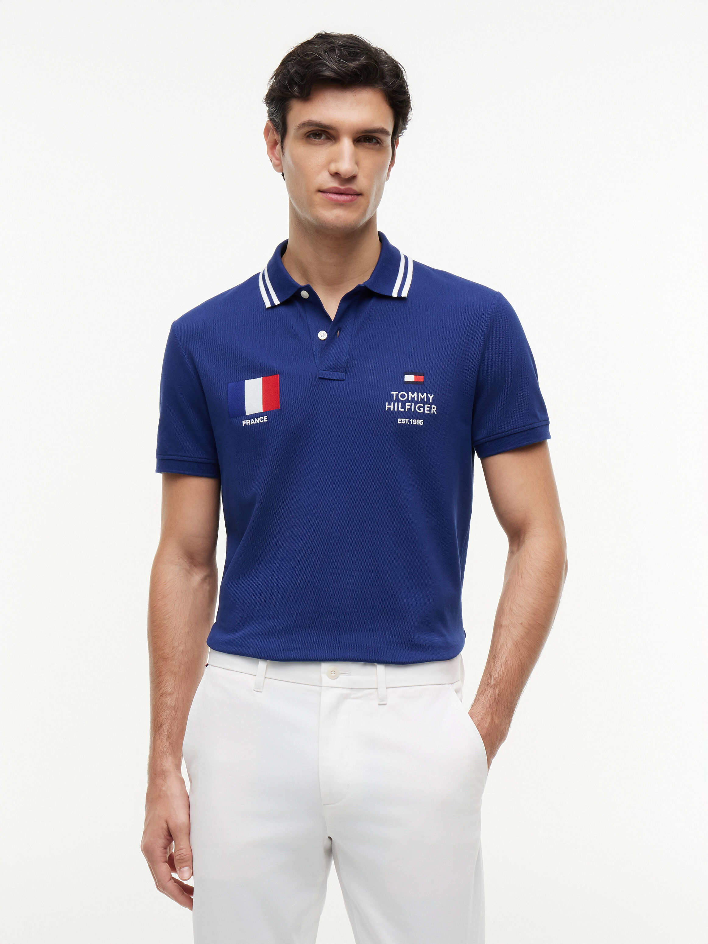 Regular Fit Pique Polo Shirt | blue | Tommy Hilfiger Singapore