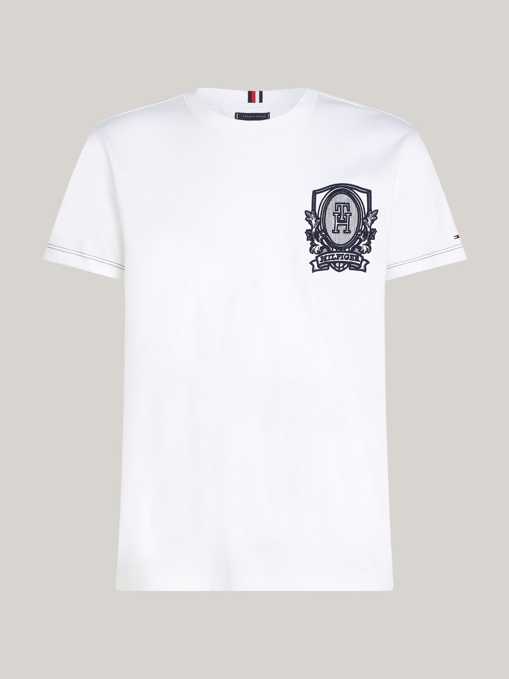 Tonal Logo Embroidery T-Shirt, White, hi-res