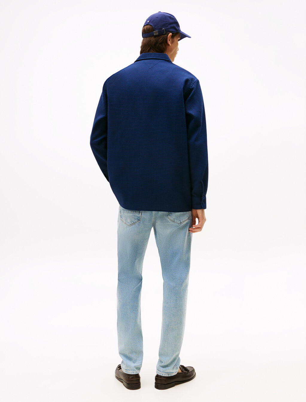 Waffle Knit Overshirt, Preppy Navy, hi-res