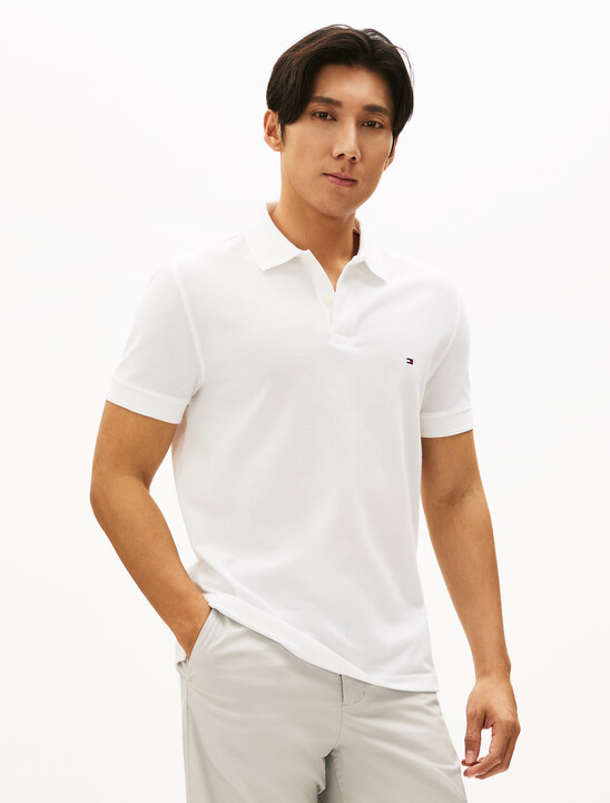 Bubble Knit Regular Polo, White Bubble Knit Regular Polo
