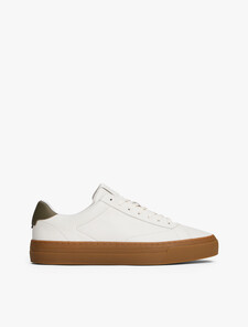 Leather Cupsole Trainers, Ecru, hi-res