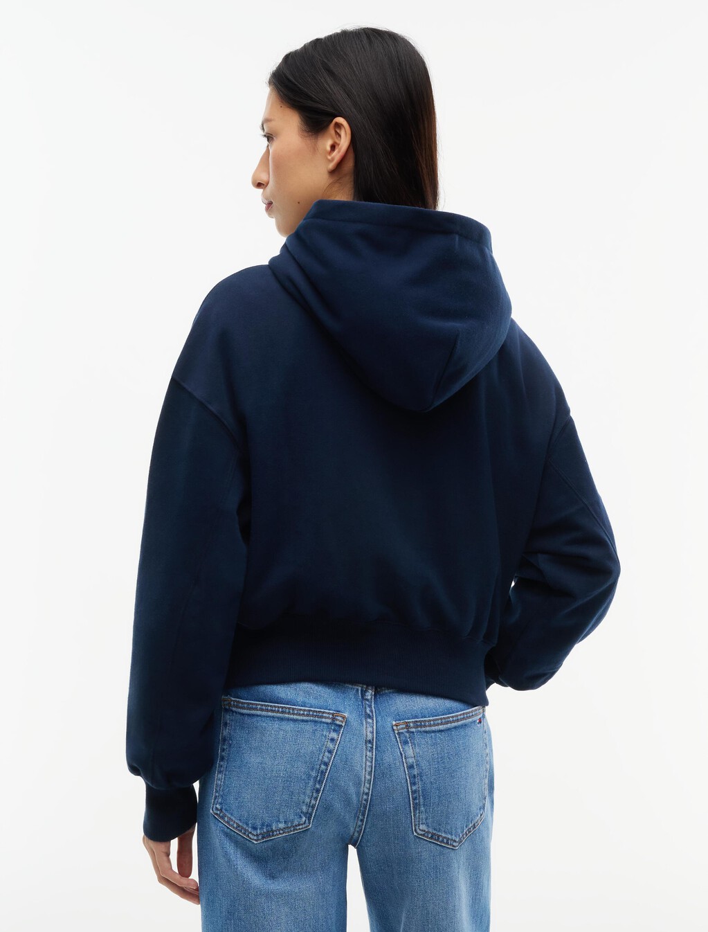 Varsity Logo Oversized Fleece Hoody, Dark Blue, hi-res