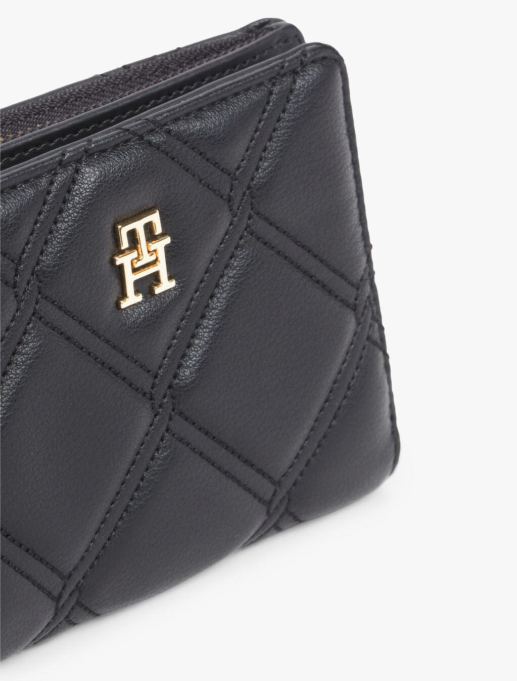Quilted TH Monogram Bifold Wallet, Black, hi-res