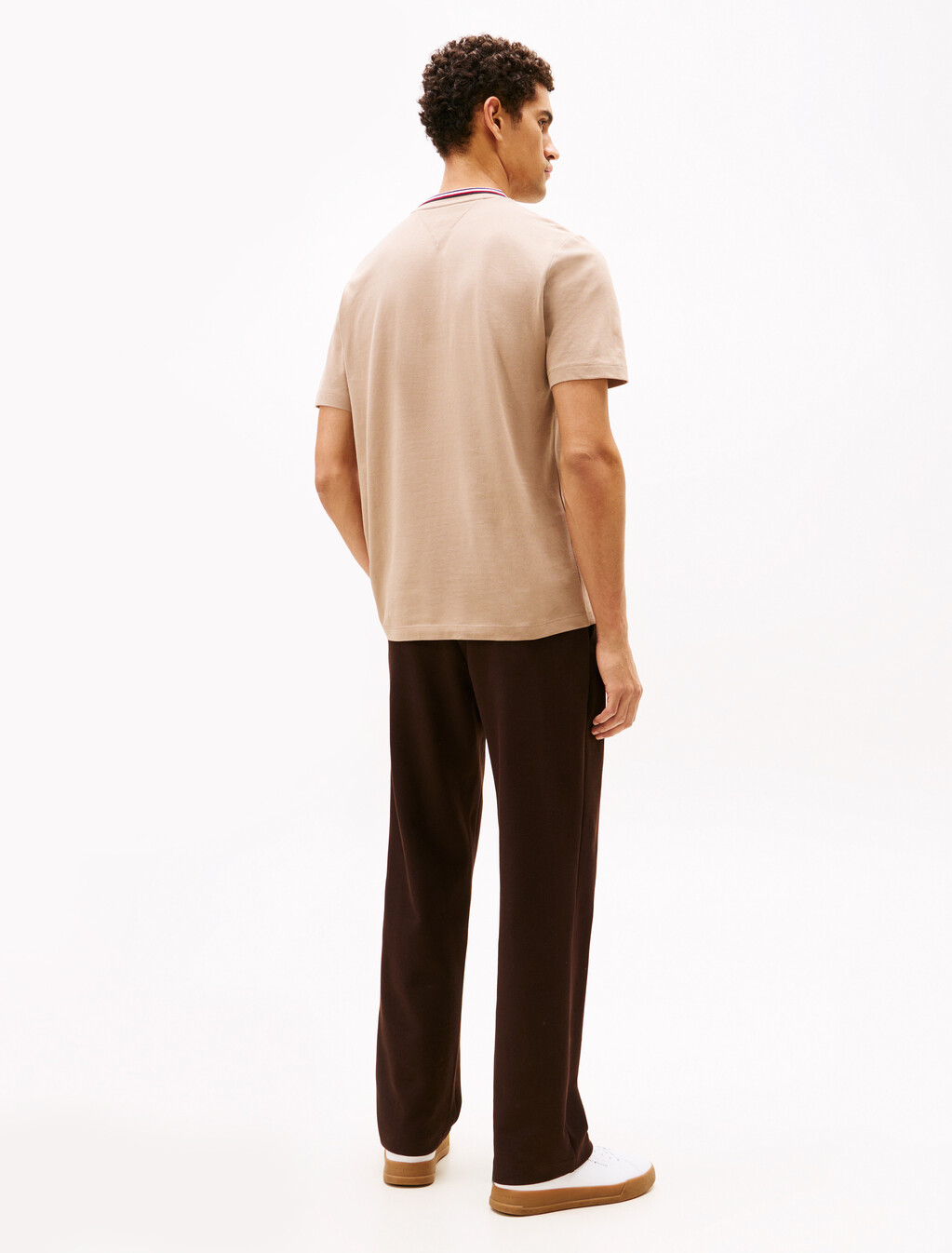 Stripe Trim Cotton Pique Pocket T-Shirt, Coastal Taupe, hi-res