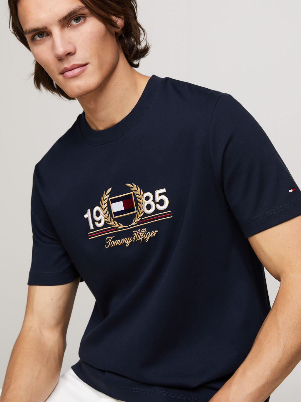Logo Embroidery Crew Neck T-Shirt, Desert Sky, hi-res