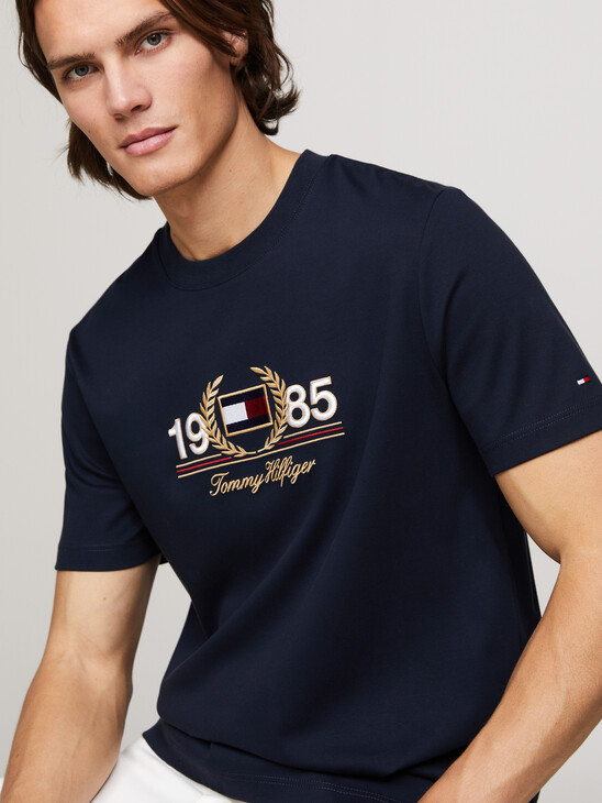 Logo Embroidery Crew Neck T-Shirt