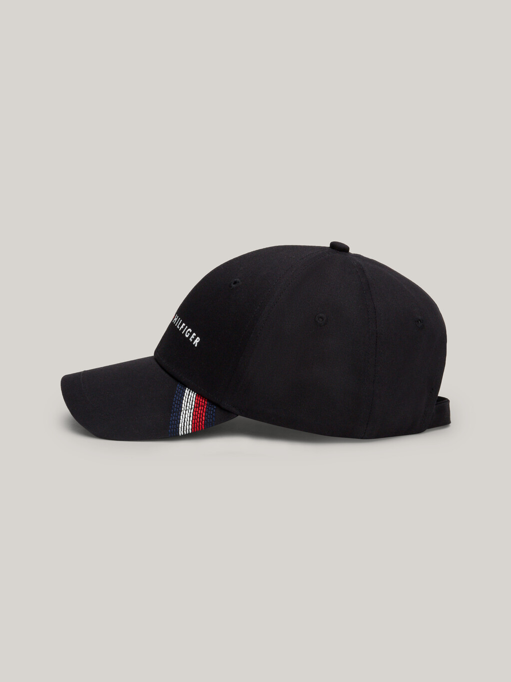 Logo Embroidery Six-Panel Baseball Cap, Black, hi-res