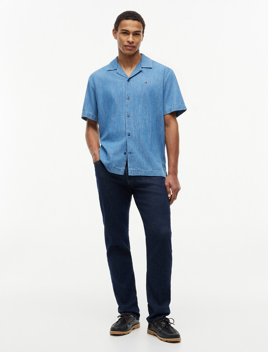 Relaxed Fit Short Sleeve Denim Shirt