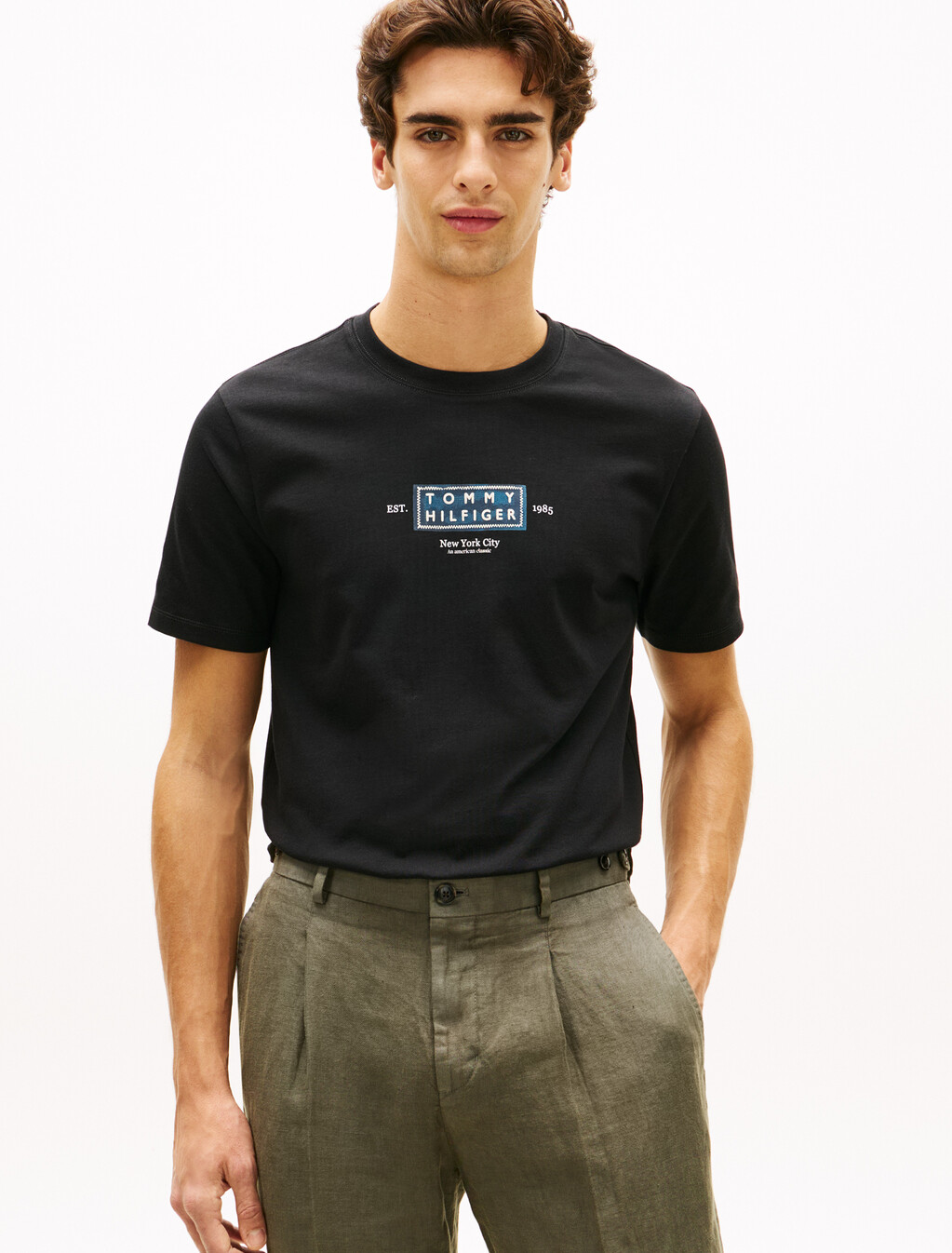 Heritage Logo Jersey Crew Neck T-Shirt, Black, hi-res