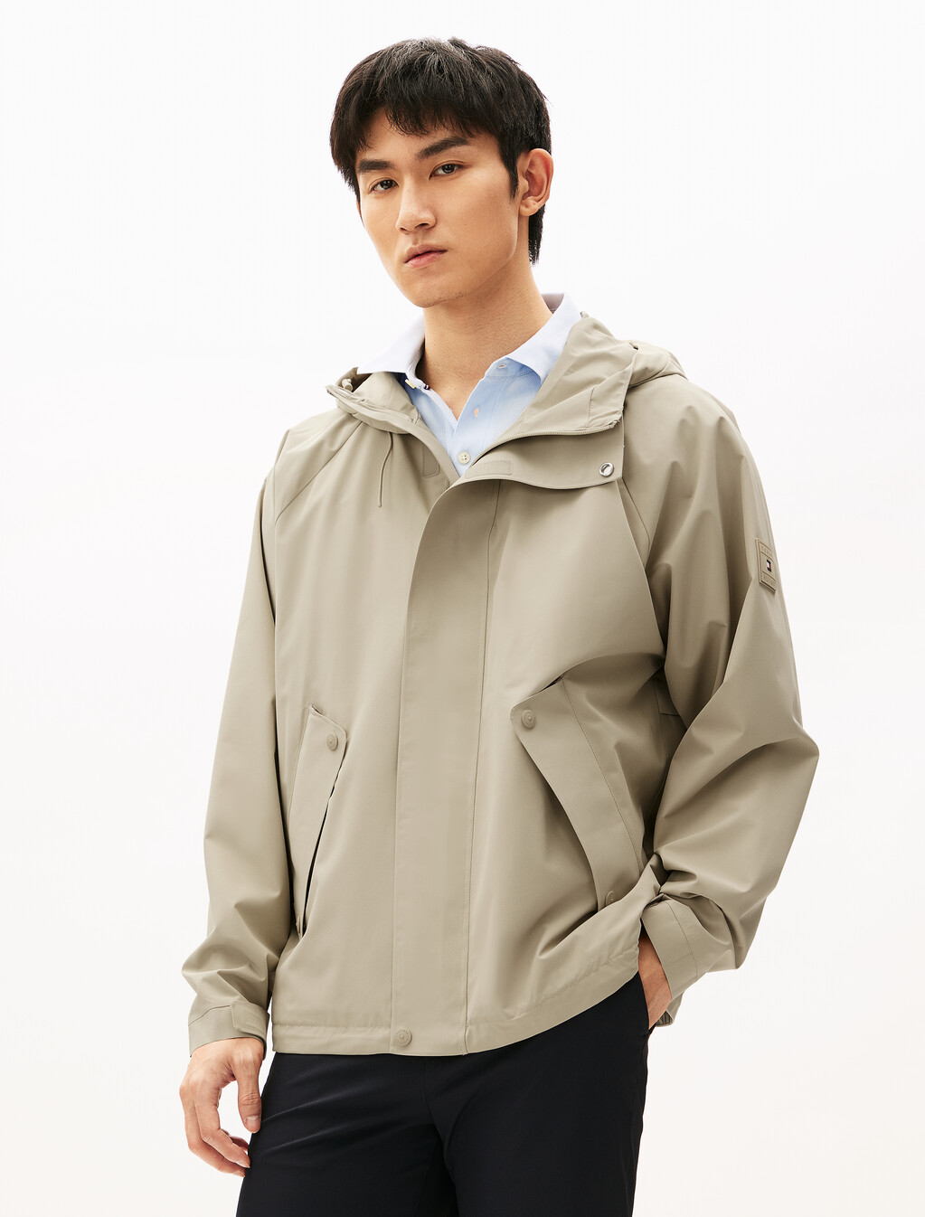 Technical Hooded Jacket, Sandalwood, hi-res