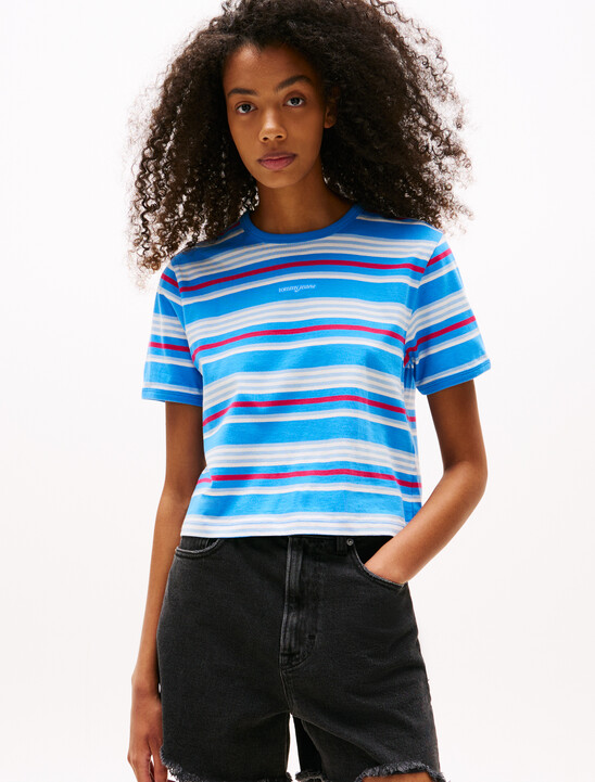 Script Logo Stripe T-Shirt