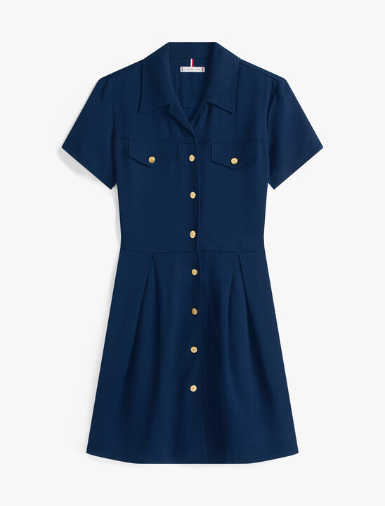 Viscose Twill Fit & Flare Mini Dress