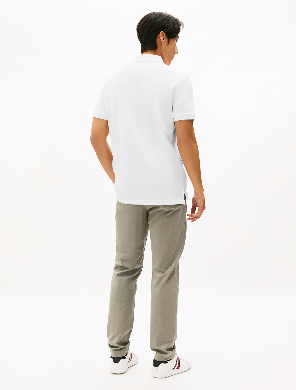 Color Block Undercollar Polo, White, hi-res