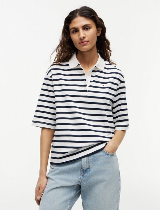 Relaxed Fit Interlock Knit Polo Shirt