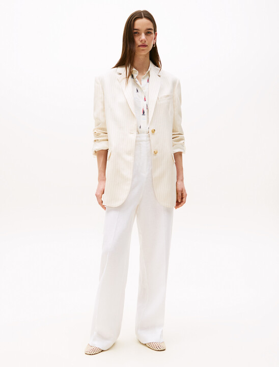 Pinstripe Relaxed Fit Blazer