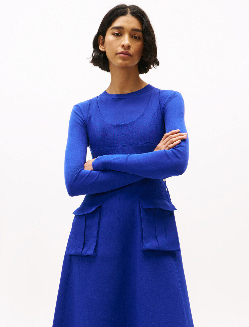 The Runway Collection Slim Midi Dress, Wedge Blue, hi-res