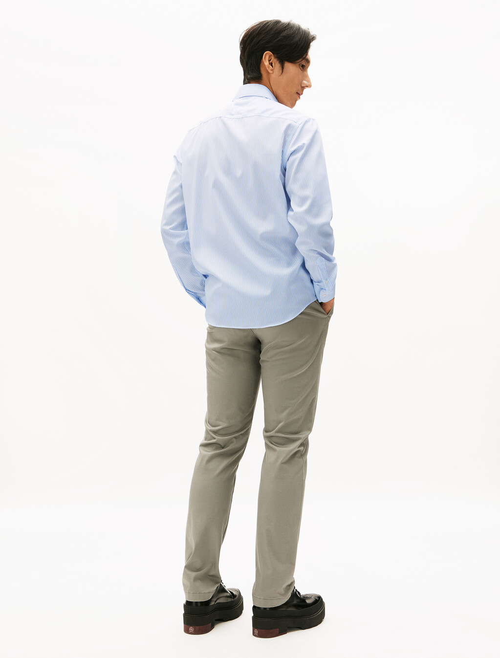 Non Iron Stripe Long Sleeve Shirt, Sweet Blue / Stripes, hi-res