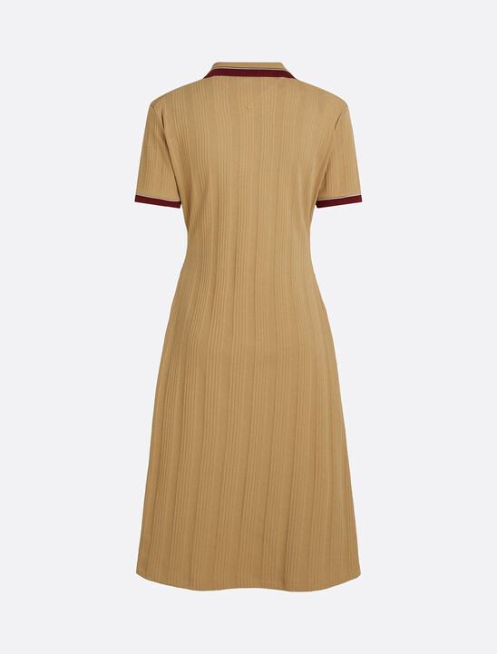 Rib Knit Polo Midi Dress