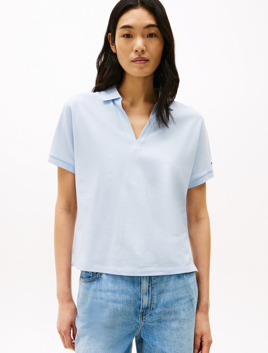 Relaxed Polo Shirt, Breezy Blue Relaxed Polo Shirt