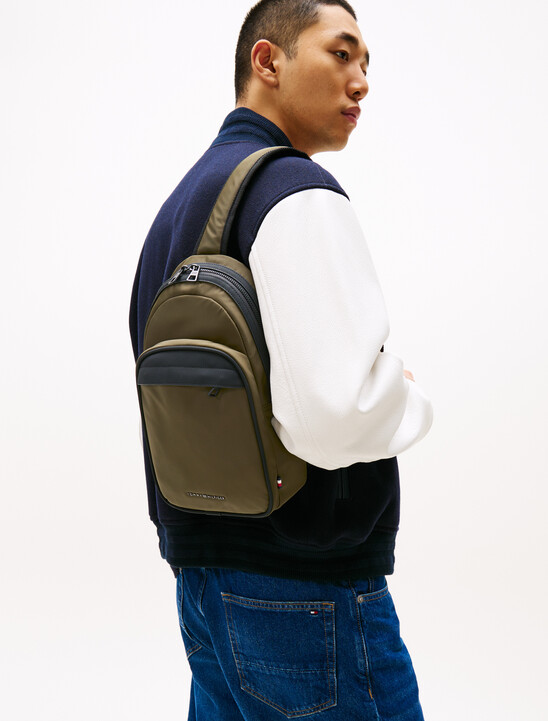 Metal Logo Sling Bag