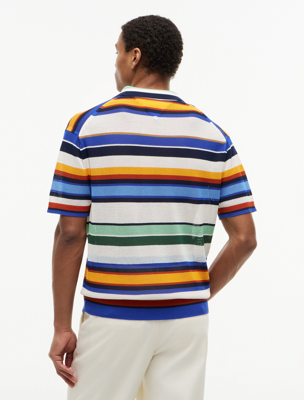 Relaxed Fit Multicolour Stripe Polo Shirt, Regal Blue/ Multi, hi-res