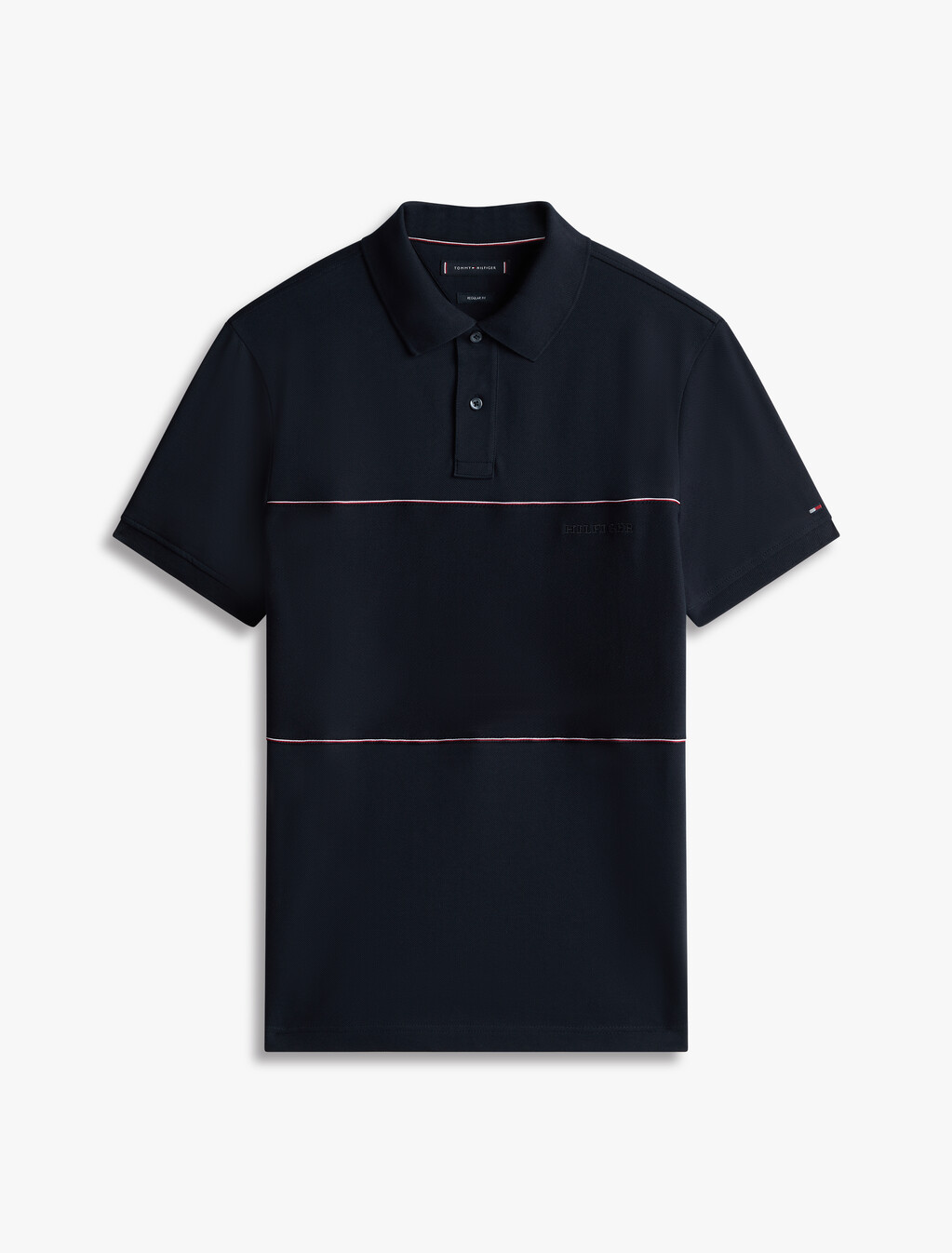 Global Stripe Block Polo, Desert Sky, hi-res