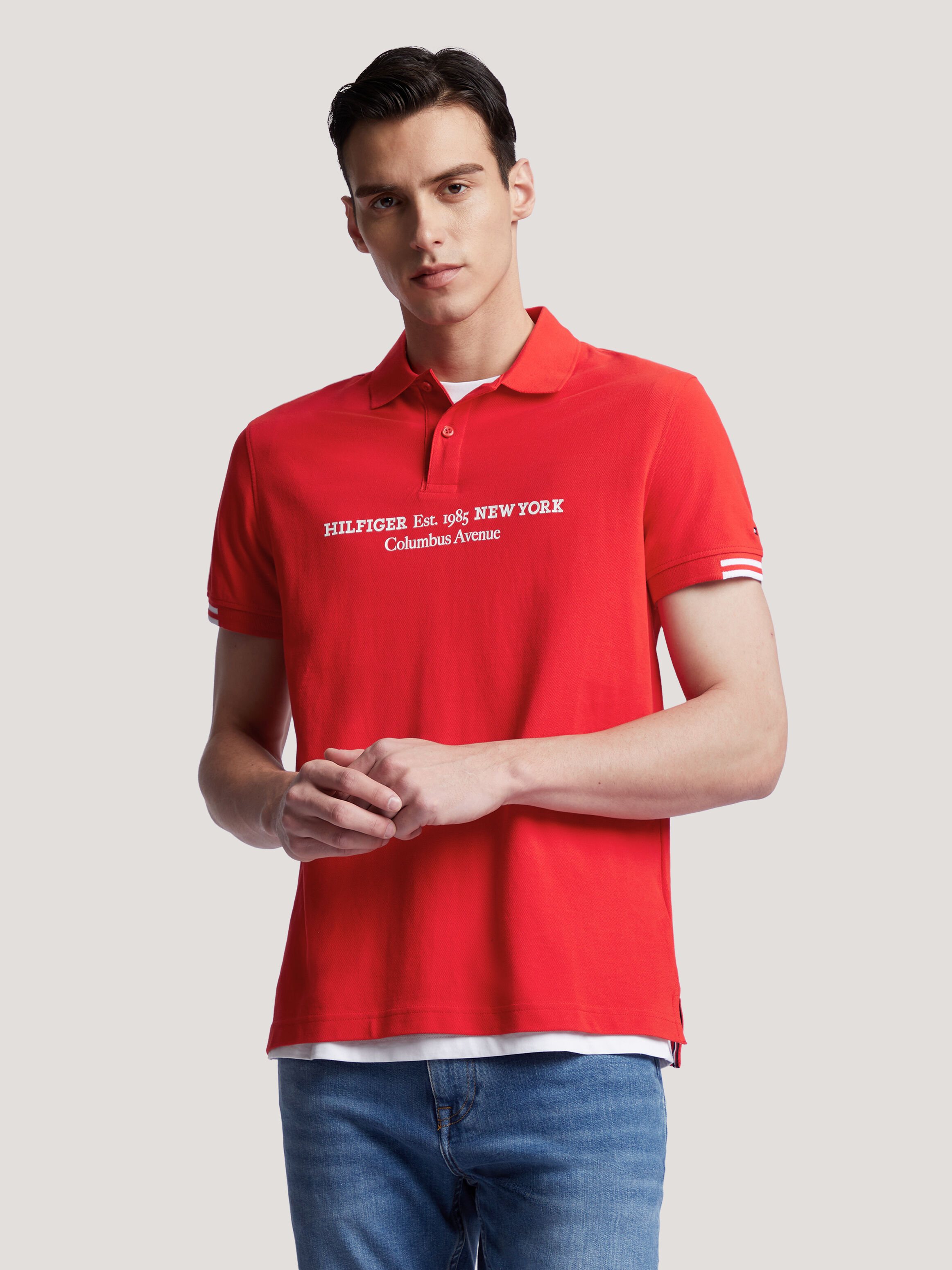 Tommy Hilfiger Established Signature Polo in Fierce Red