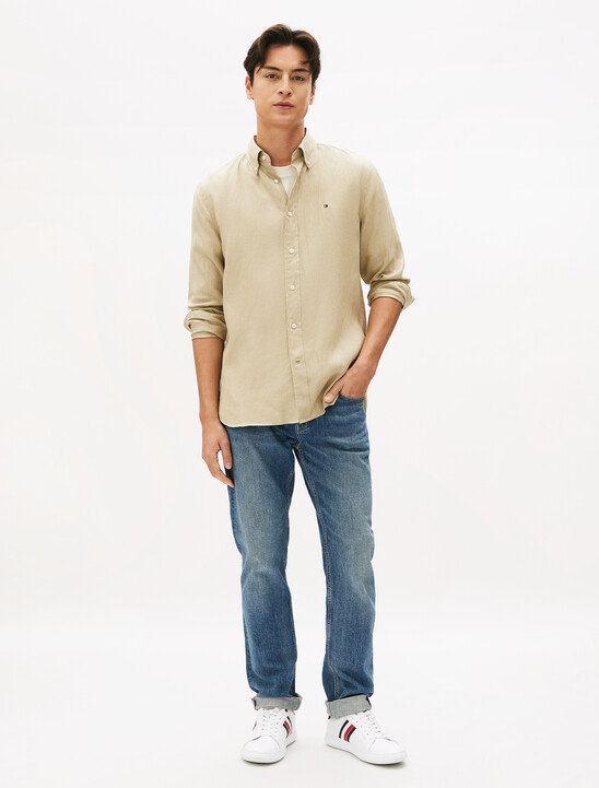 Contrast TH Monogram Embroidery T-Shirt, Ivory Petal Contrast TH Monogram Embroidery T-Shirt