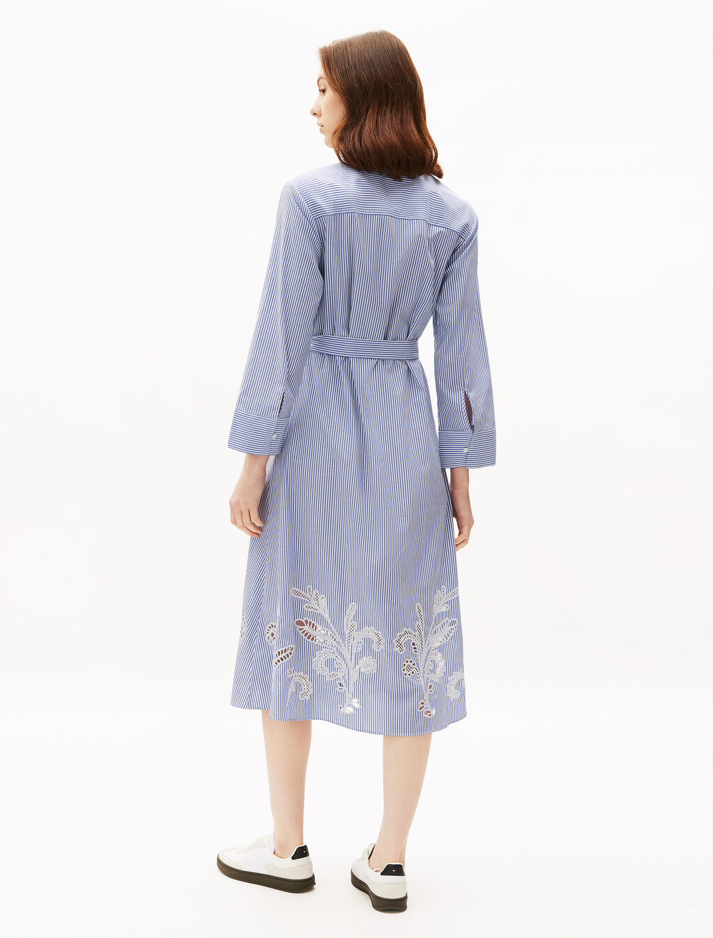 Asia Fit Broderie Cotton Shirt Dress, Classic Ithaca/ Cobalt Blue, hi-res