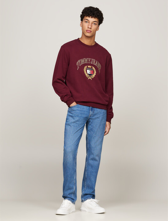 Logo Embroidery Crew Neck Sweatshirt