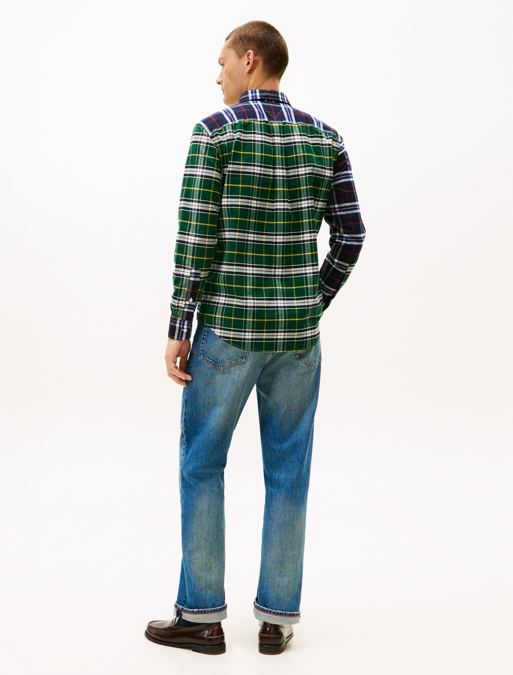 Regular Fit Contrast Check Oxford Shirt, Desert Sky / Ornamental Green Check, hi-res