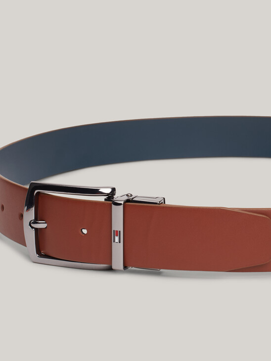 Denton Reversible Square Buckle Leather Belt