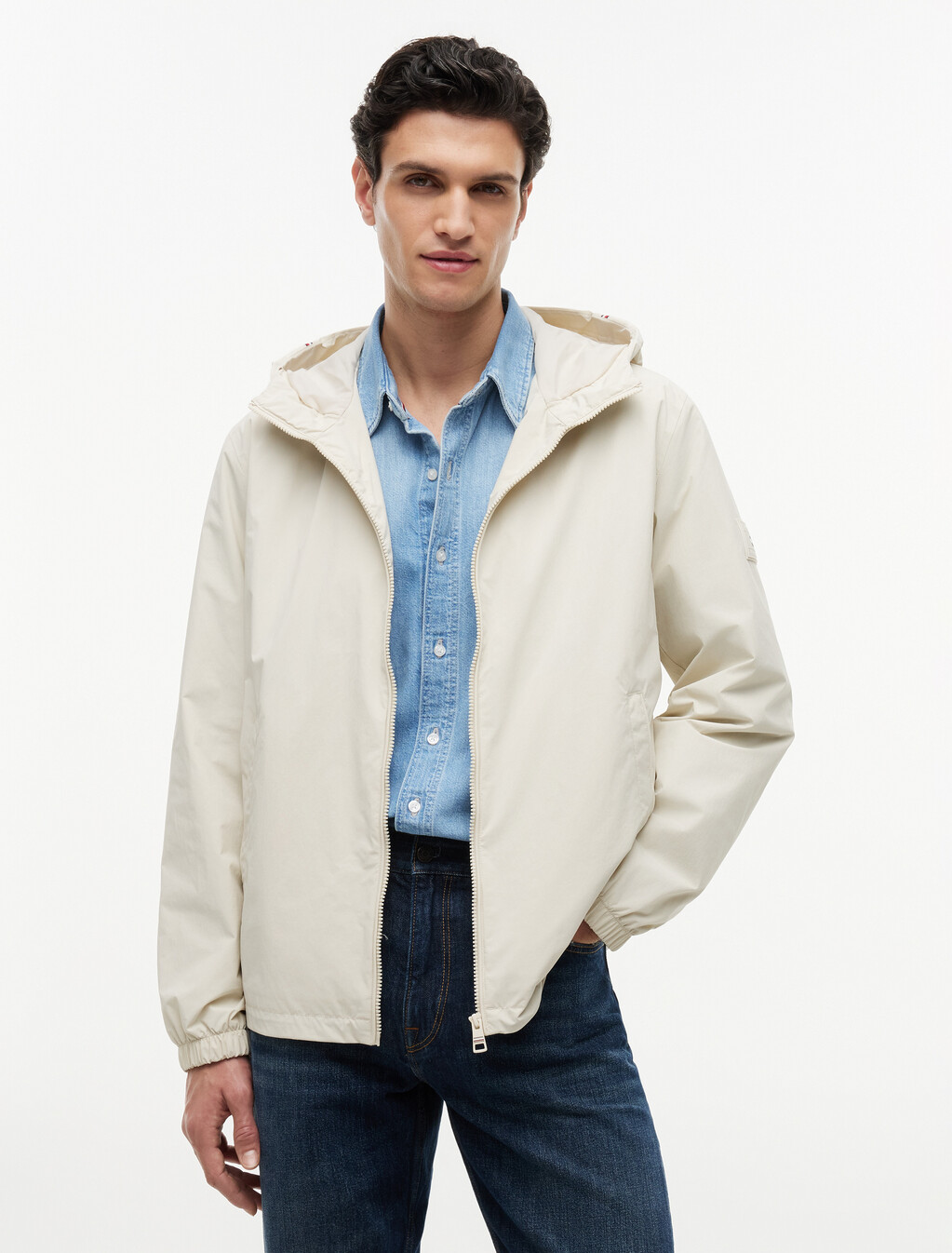 Hooded Jacket, Newsprint, hi-res
