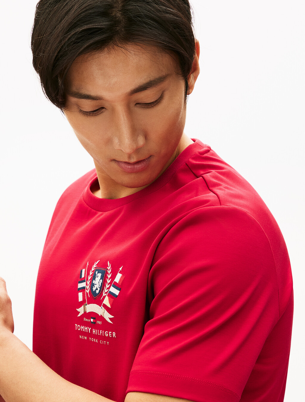 Hilfiger Crest Interlock T-Shirt, Medium Red, hi-res