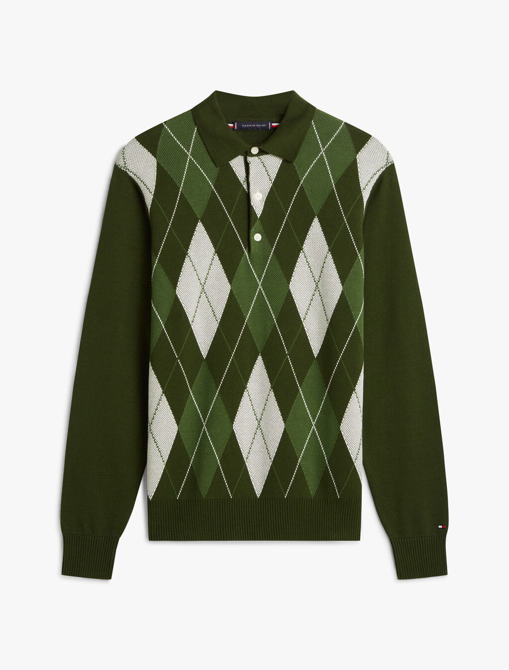 Argyle Rugby Collar Jumper, Arctic Spruce, hi-res