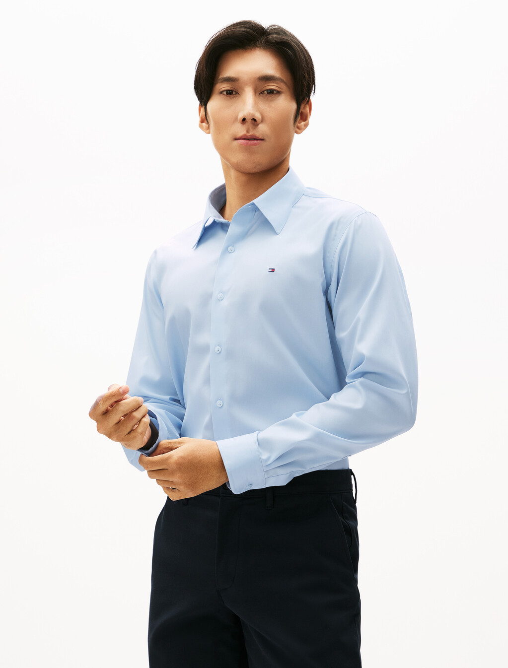 Non Iron Long Sleeve Shirt, Breezy Blue, hi-res