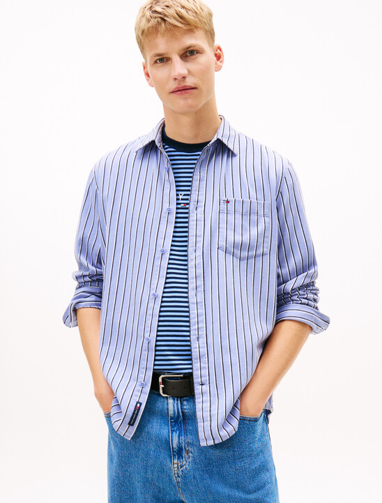 Relaxed Fit Stripe Twill Shirt