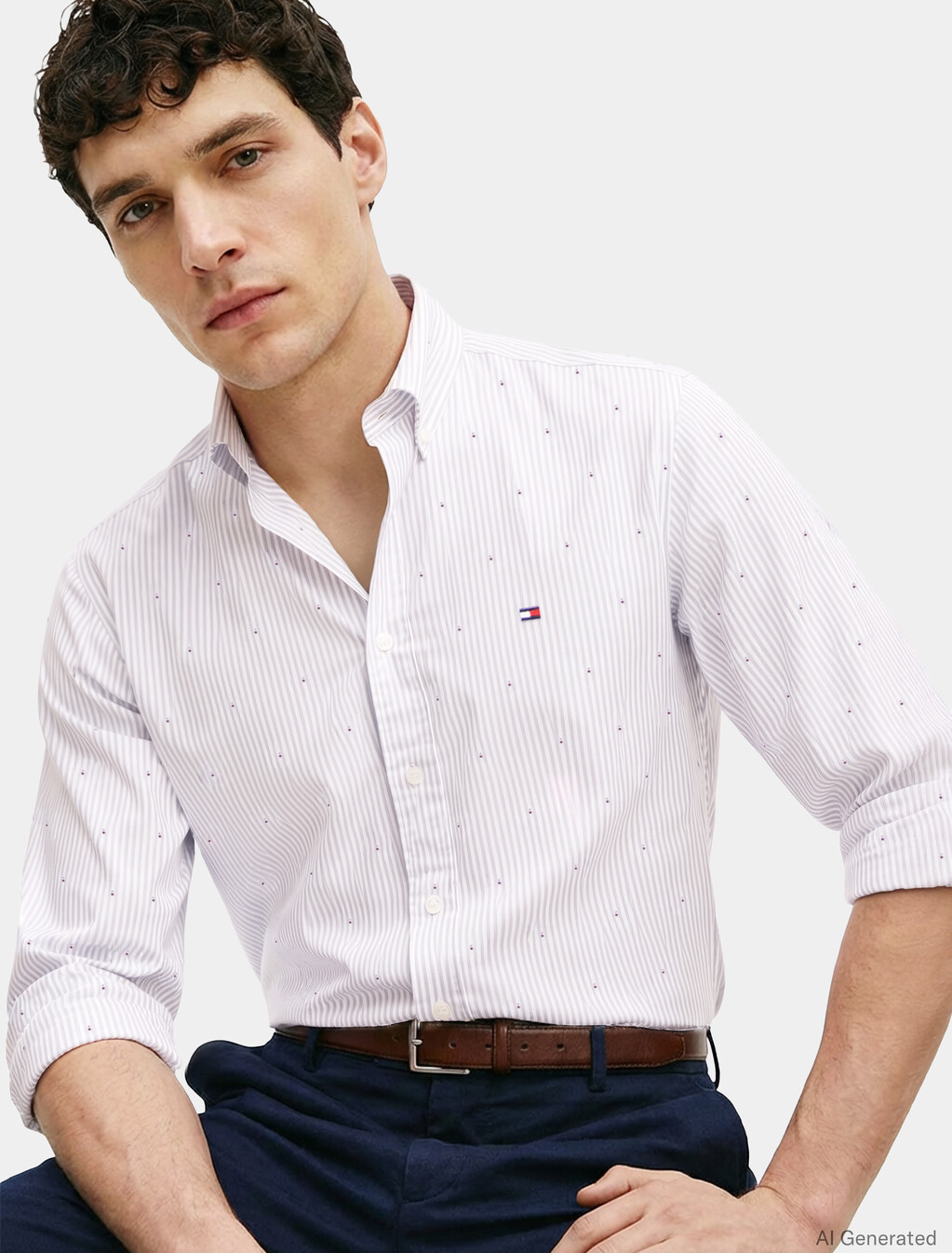 Flex Poplin Fil Coup&eacute; Shirt, Sweet Blue / Stripe, hi-res